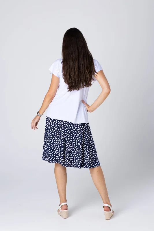 White jersey Shorter Skirt Length Top