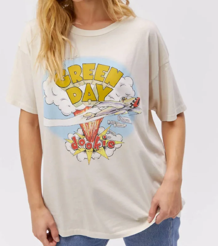 Green Day Dookie Merch Tee In Dirty White