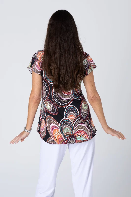 Inca Print Short Sleeve Jersey Top