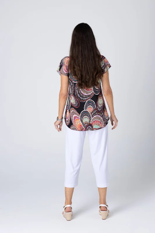 Inca Print Short Sleeve Jersey Top