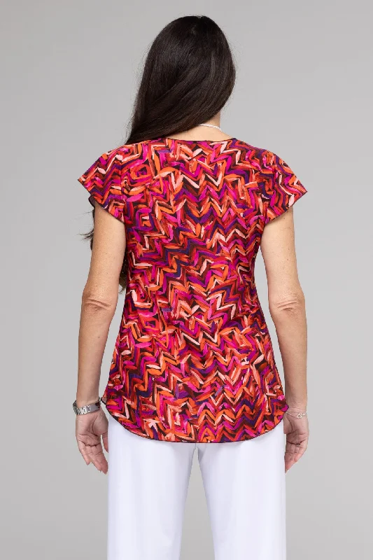 Lipstick Print Short Sleeve Jersey Top