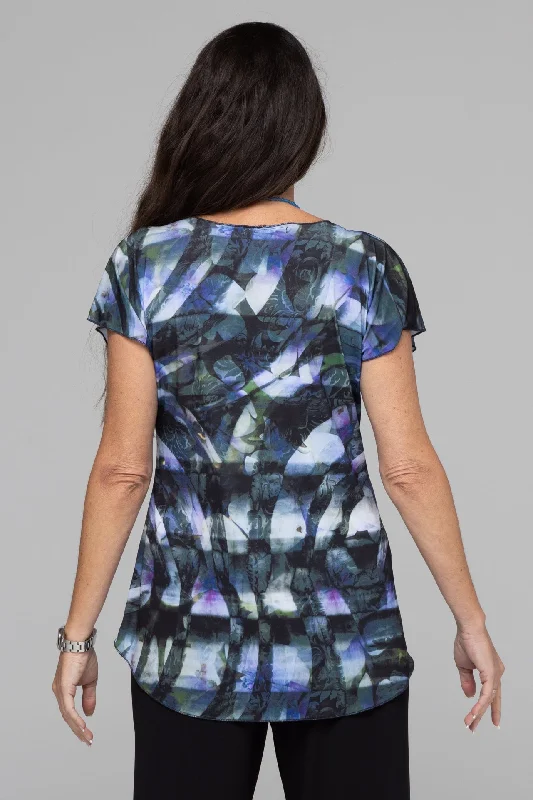 Midnight Print Short Sleeve Jersey Top