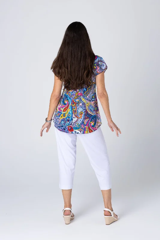 Rio Print Short Sleeve Jersey Top