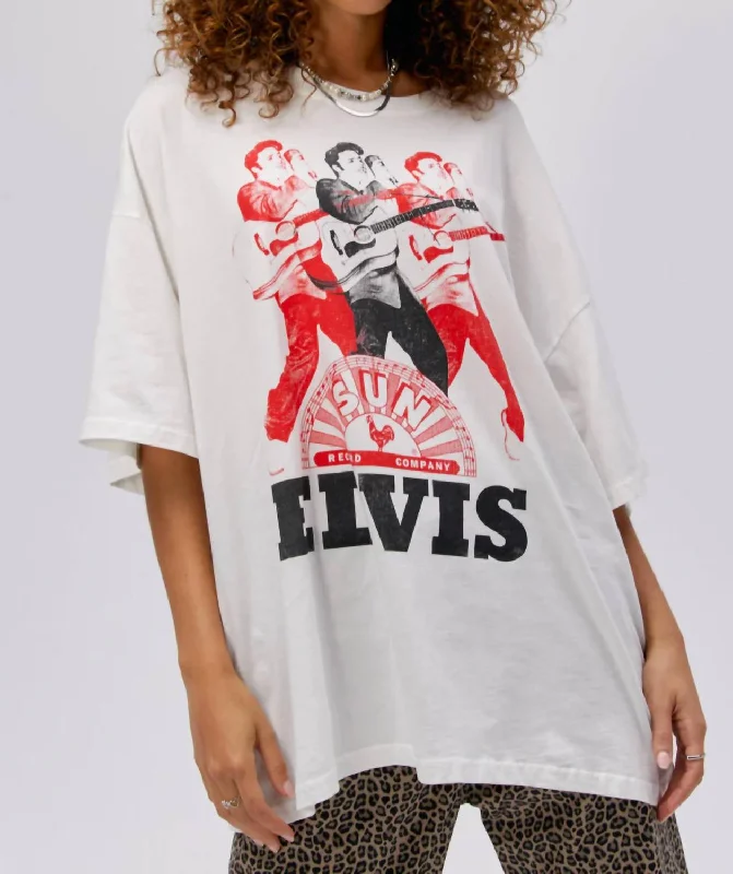 Sun Records X Elvis Os Tee In Vintage White