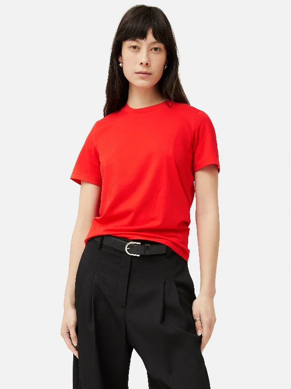 Supima Cotton Crew Neck Tee | Red