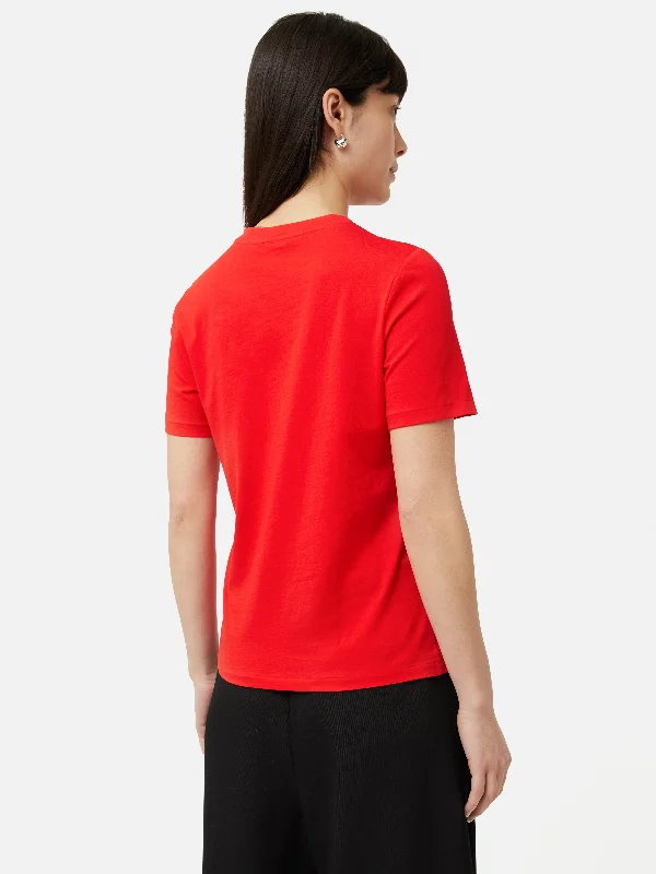 Supima Cotton Crew Neck Tee | Red