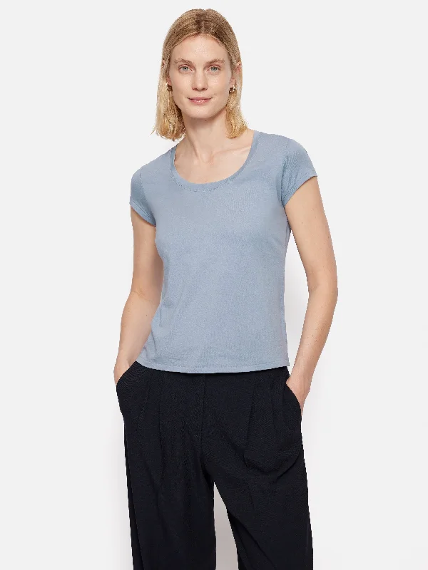 Supima Cotton Scoop Neck Tee | Pale Blue