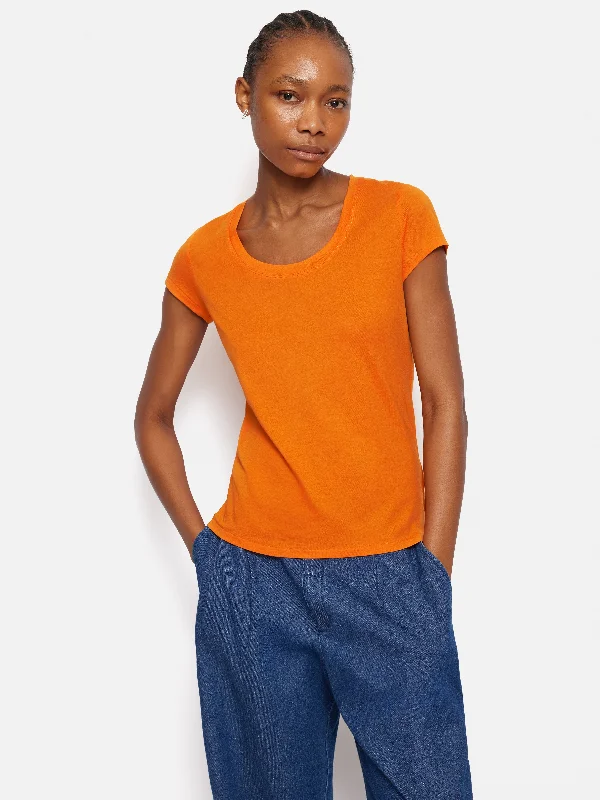 Supima Cotton Scoop Neck Tee | Pop Orange