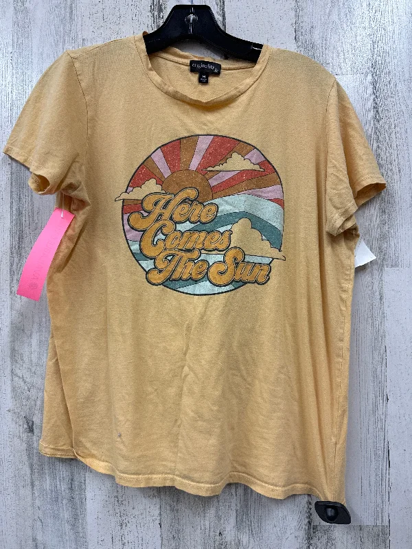 Yellow Top Short Sleeve Clothes Mentor, Size M