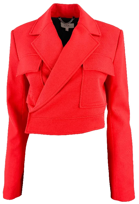 A.L.C. Reeve Cropped Jacket in Red