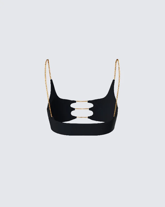 Amari Black Chain Cropped Top