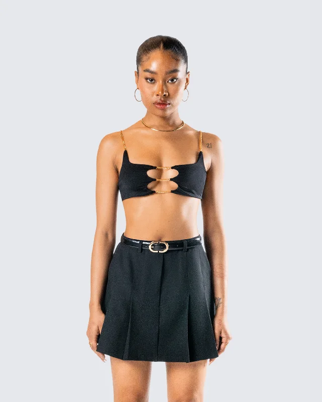 Amari Black Chain Cropped Top