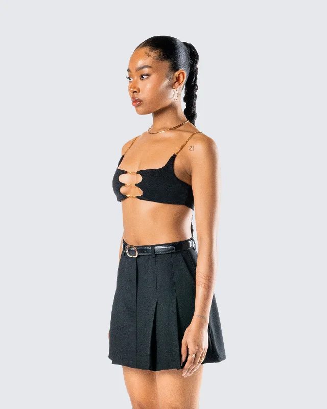 Amari Black Chain Cropped Top