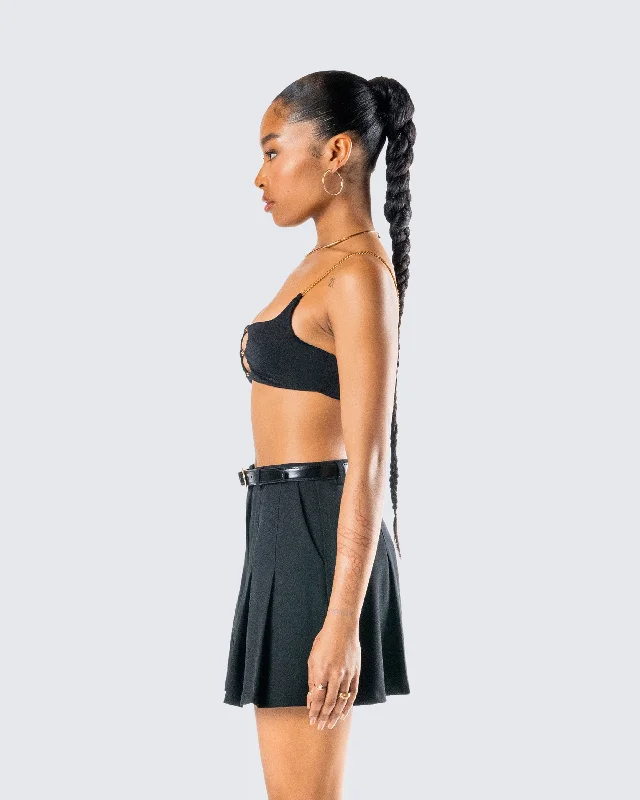 Amari Black Chain Cropped Top