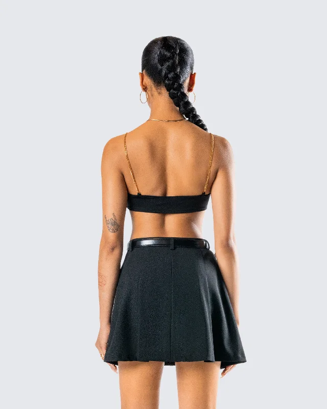 Amari Black Chain Cropped Top