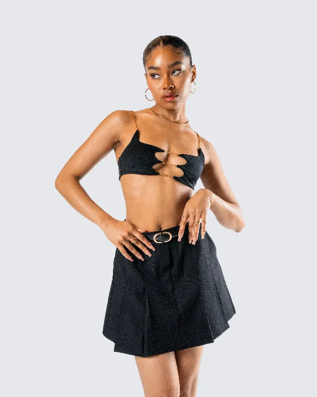 Amari Black Chain Cropped Top