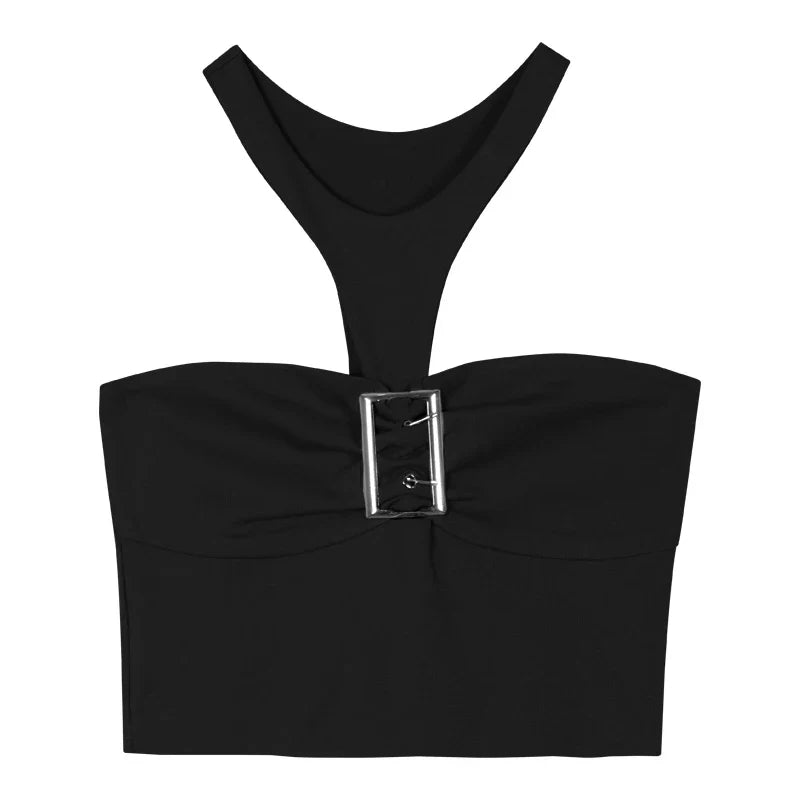 2024 Short Backless Sleeveless Strap Top for Women