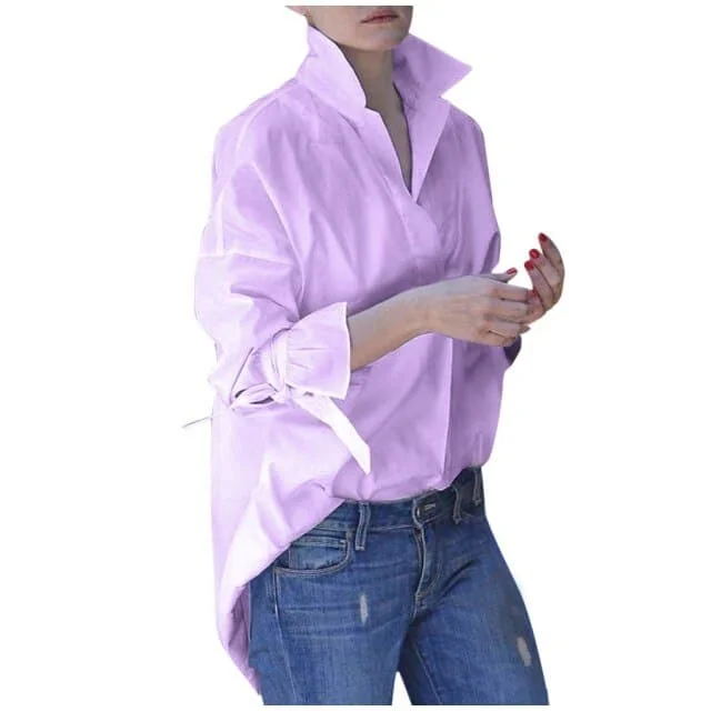 Fashion Women Casual Long Sleeve Lapel Shirts