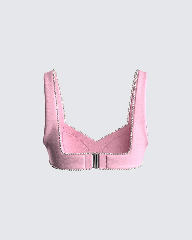 Chiara Pink Pearl Crop Top