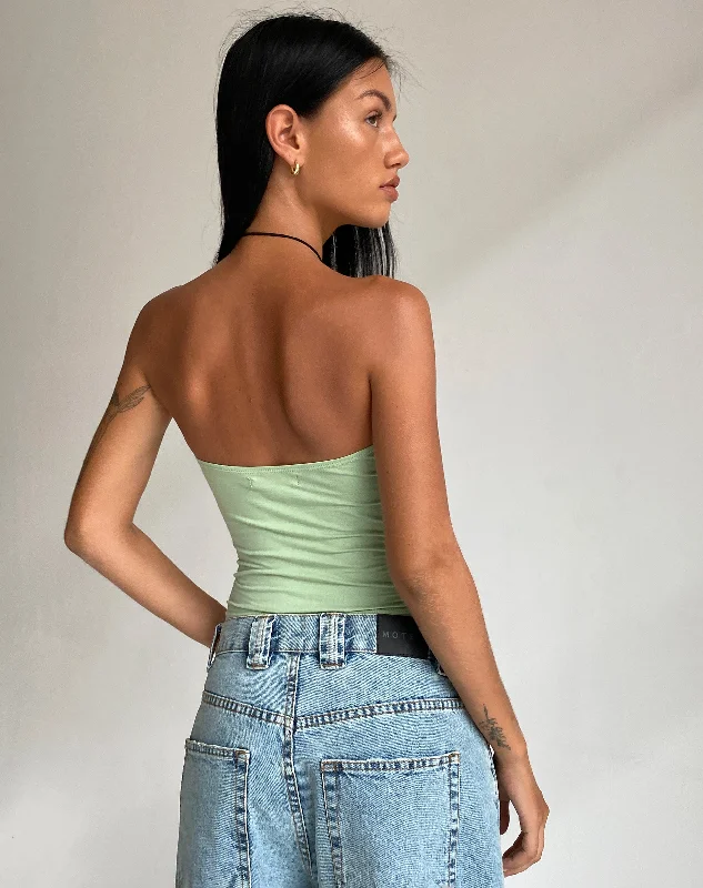 Dayu Bandeau Crop Top in Silver Sage