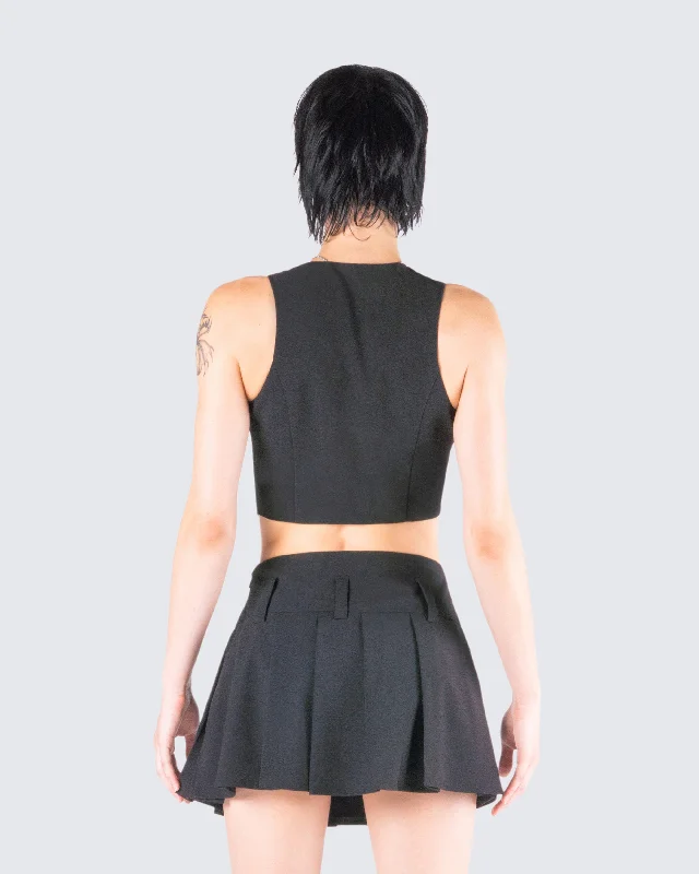 Deb Black Suiting Crop Vest Top