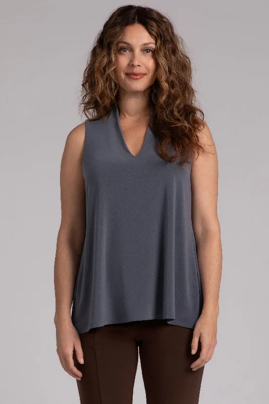 Deep V Trapeze Tank | Melange Gunmetal