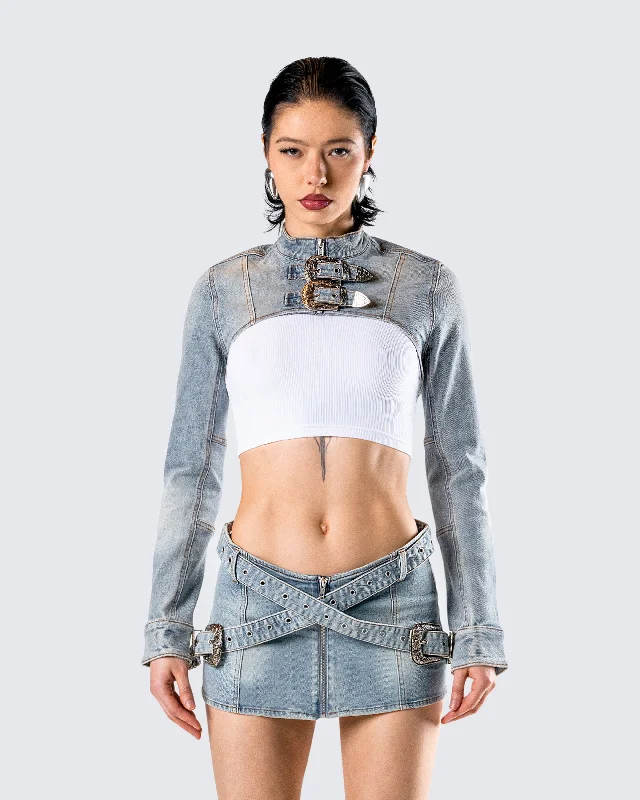 Eirene Cropped Denim Jacket