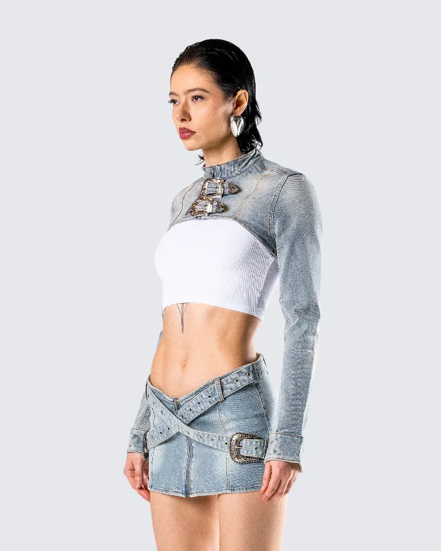 Eirene Cropped Denim Jacket