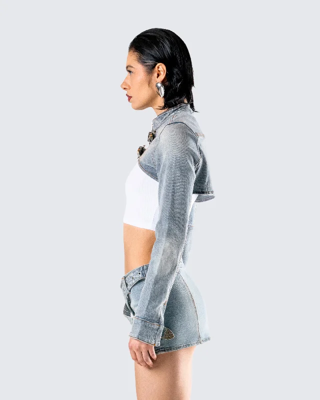 Eirene Cropped Denim Jacket