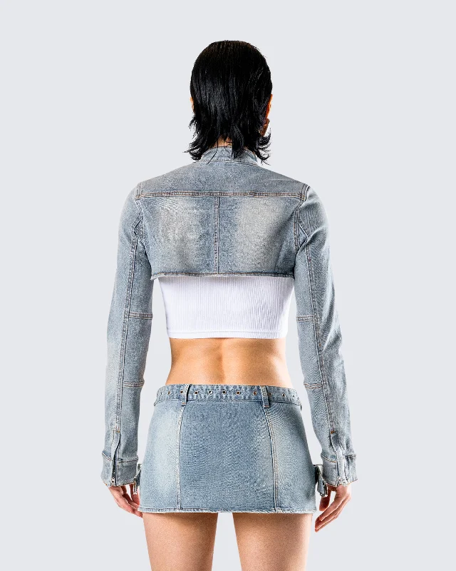 Eirene Cropped Denim Jacket