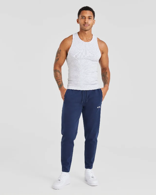 Essential Ribbed Tank - Light Grey Marl