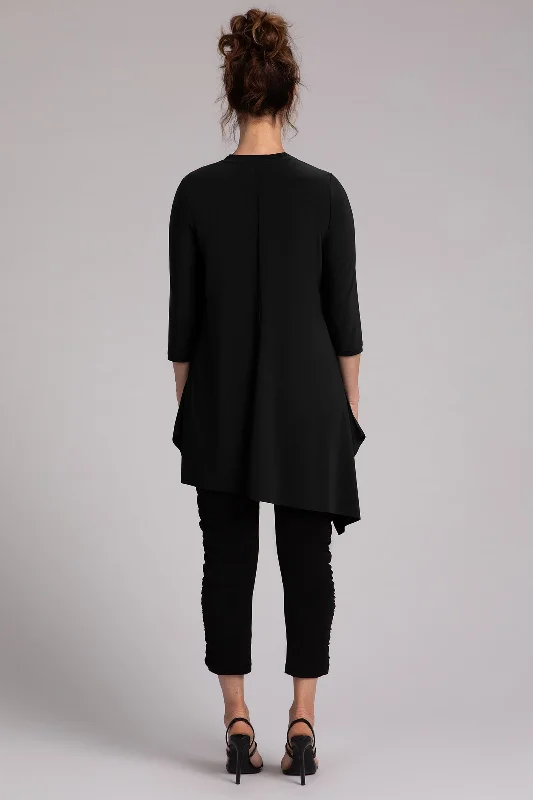 Flounce Boomerang Tunic | Black