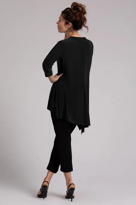 Flounce Boomerang Tunic | Black