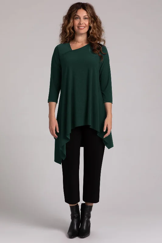 Flounce Boomerang Tunic | Evergreen