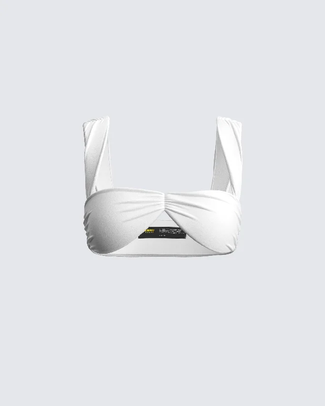 Keiko White Jersey Crop Top