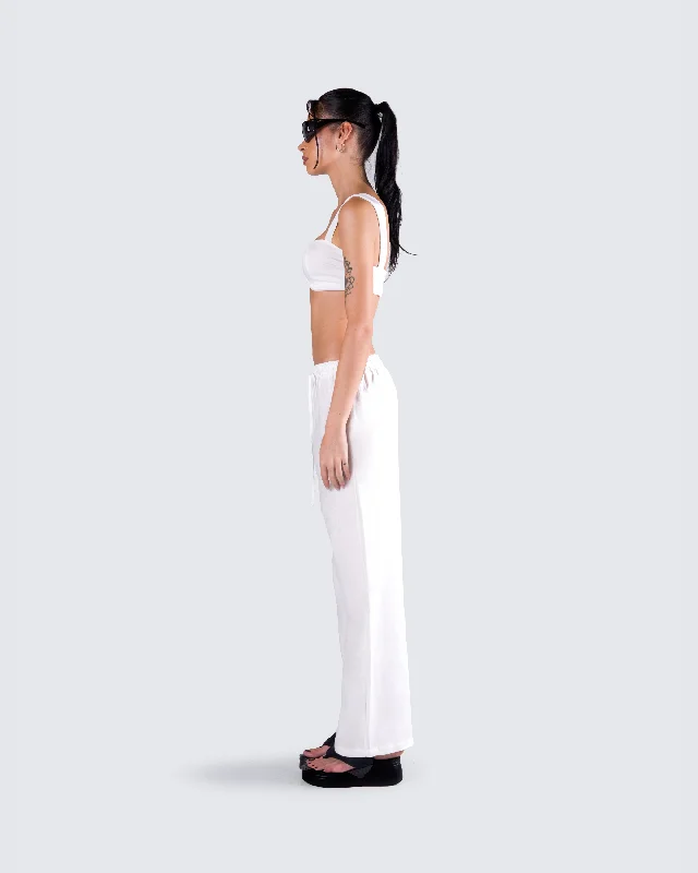 Keiko White Jersey Crop Top