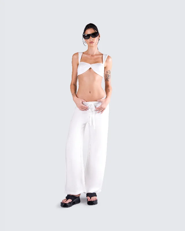 Keiko White Jersey Crop Top