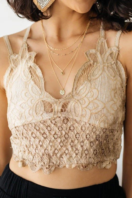 Live In Lace Bralette in Taupe