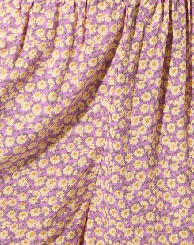 Maisy Shorts in Flower Fun Lilac Lemon