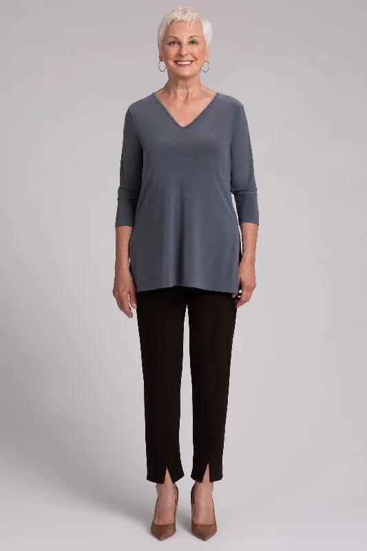 Nu Ideal V-Neck Tunic | Melange Gunmetal