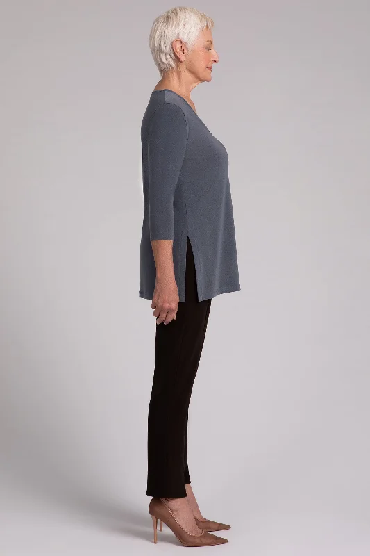 Nu Ideal V-Neck Tunic | Melange Gunmetal