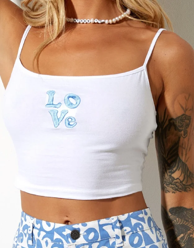 Rawi Crop Top in White Love