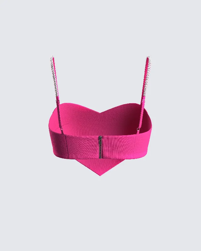 Sanya Pink Heart Crop Top