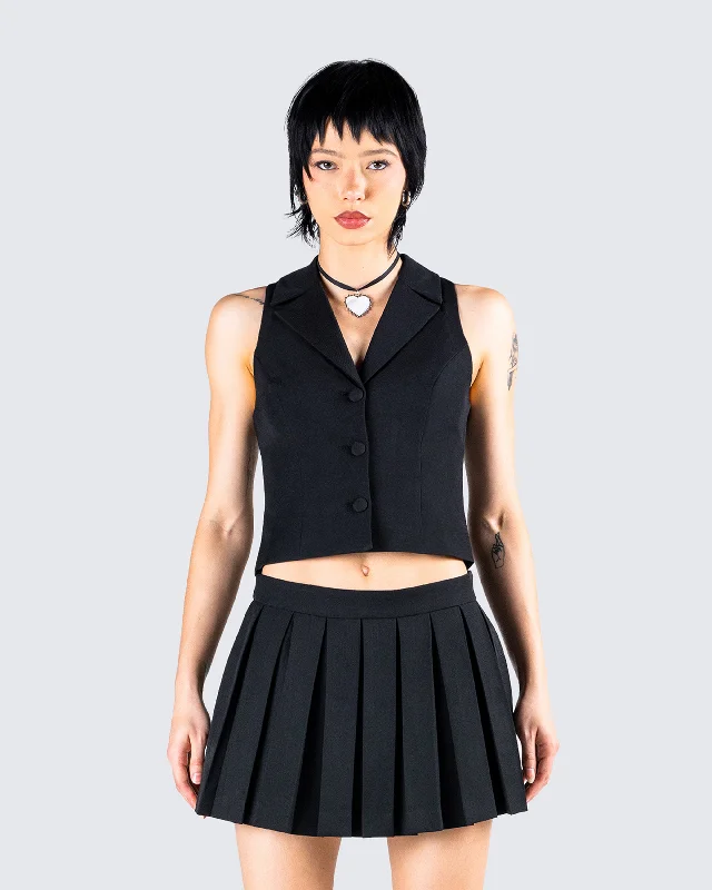 Supriya Black Cropped Vest