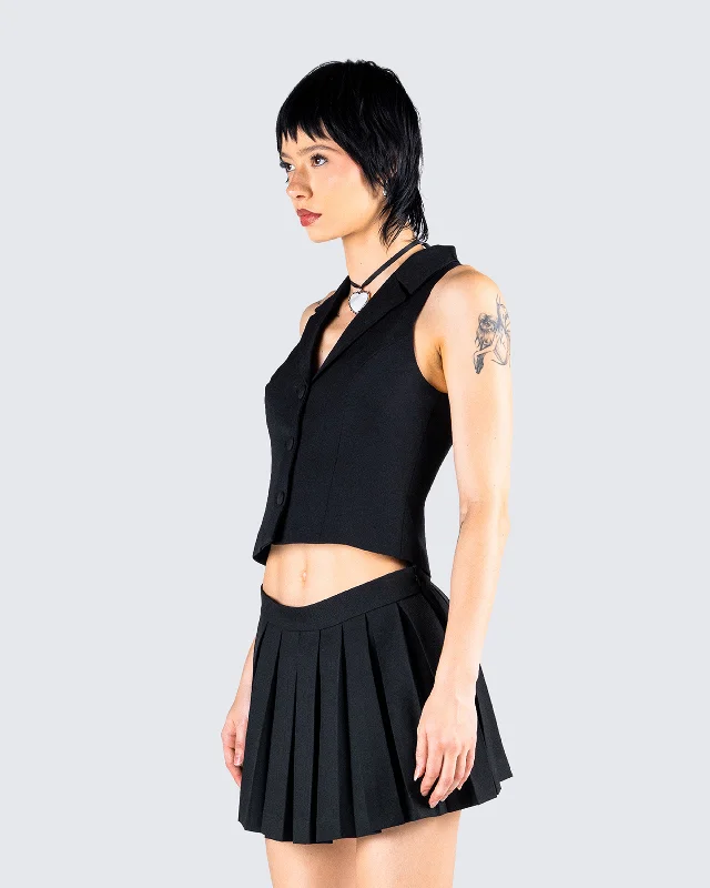 Supriya Black Cropped Vest