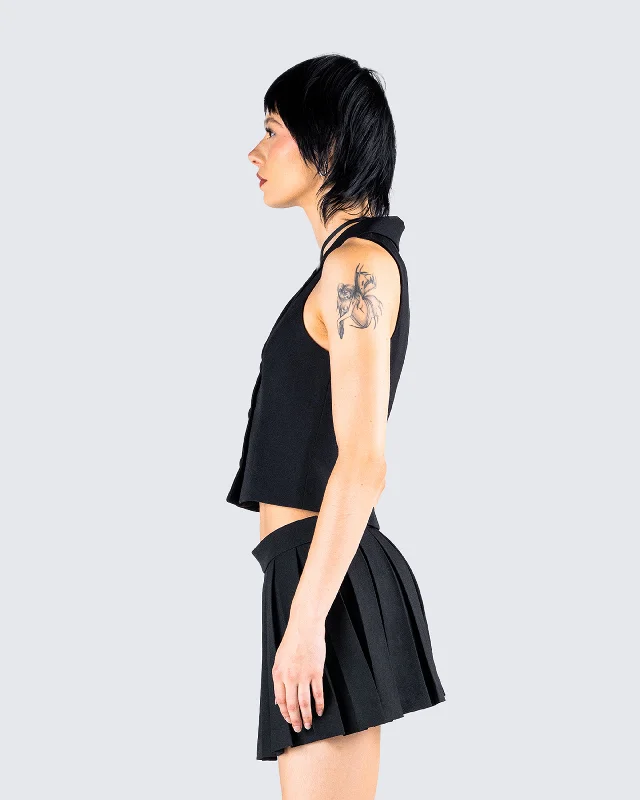 Supriya Black Cropped Vest