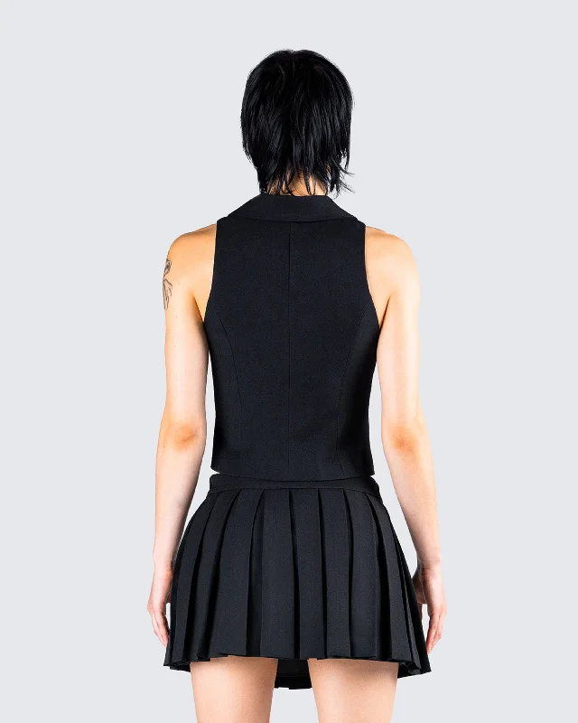 Supriya Black Cropped Vest