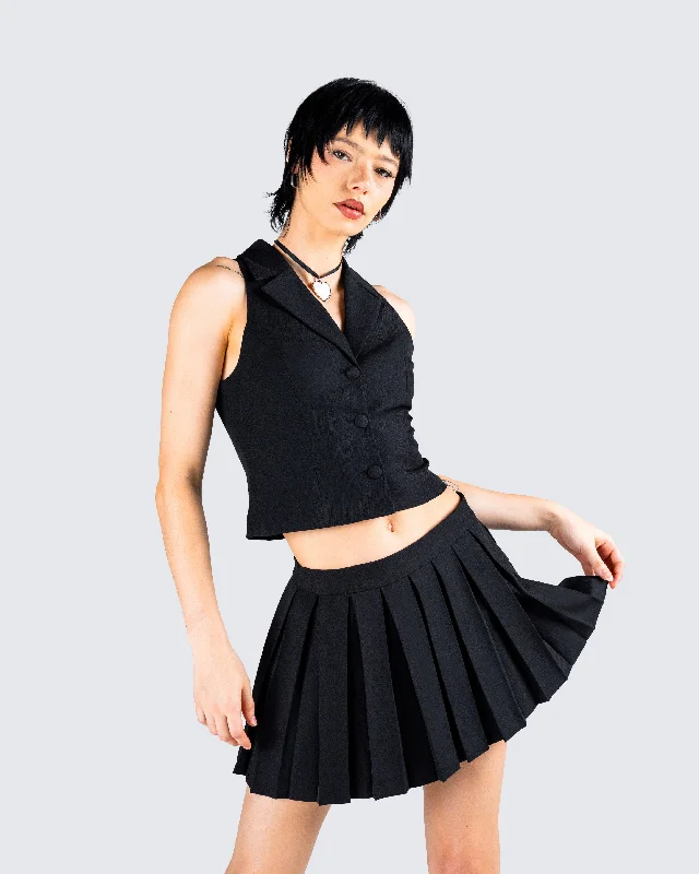 Supriya Black Cropped Vest