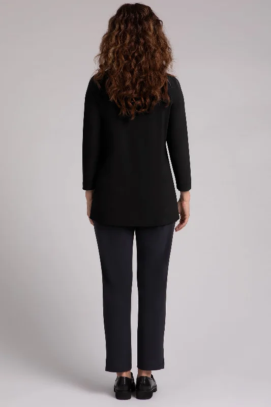 Svelte Funnel Neck Tunic | Black