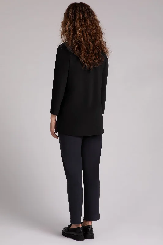 Svelte Funnel Neck Tunic | Black